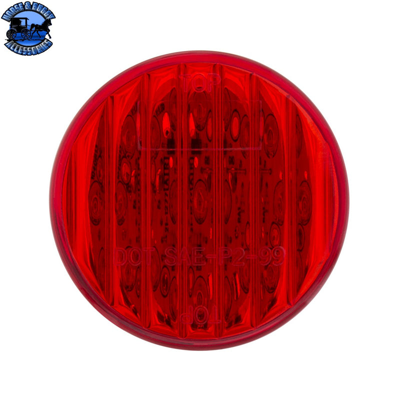 Luz redonda de 9 LED de 2" (liquidación/marcador) - LED rojo/lente roja (a granel)