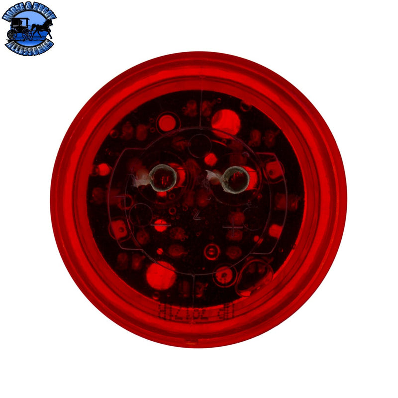 Luz redonda de 9 LED de 2" (liquidación/marcador) - LED rojo/lente roja (a granel)