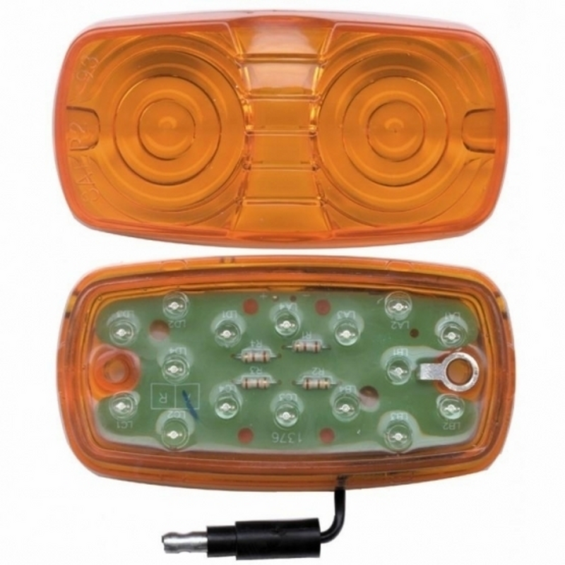 UP-38191 16 LED 4" X 2" Rectangular Light (Clearance/Marker) With Single Wire - Amber LED/Amber Lens