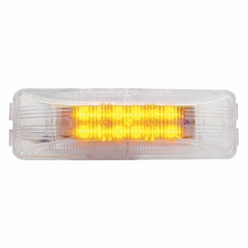 UP-38212 12 LED Rectangular Light (Clearance/Marker) - Amber LED/Clear Lens