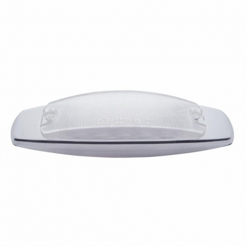 UP-38218 12 LED Rectangular Light (Clearance/Marker) With Chrome Bezel - Amber LED/Clear Lens