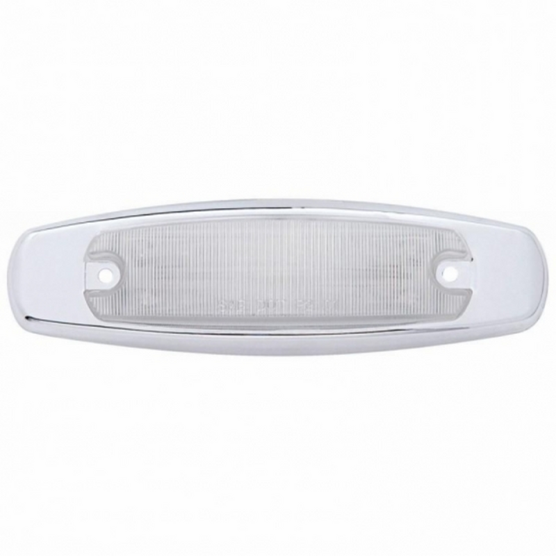 UP-38219 12 LED Rectangular Light (Clearance/Marker) With Chrome Bezel - Red LED/Clear Lens