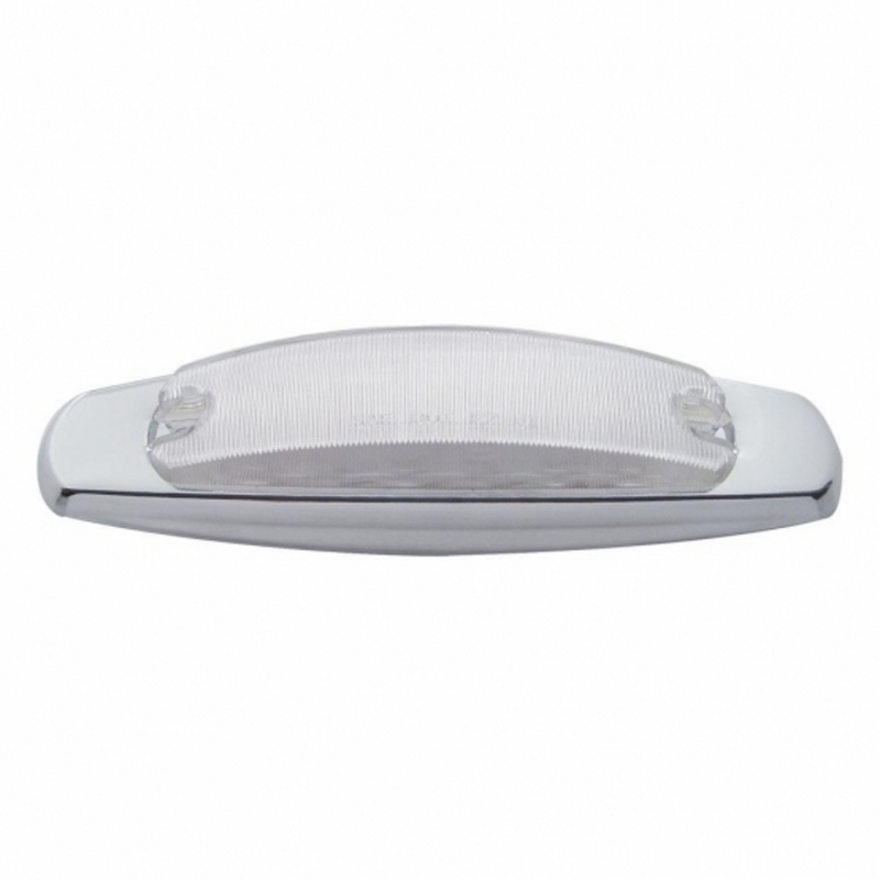 UP-38219 12 LED Rectangular Light (Clearance/Marker) With Chrome Bezel - Red LED/Clear Lens