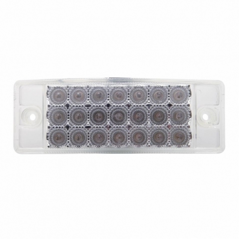 Luz rectangular reflectora de 21 LED (liquidación/marcador) - LED ámbar/lente transparente (a granel)