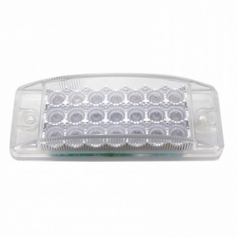 Luz rectangular reflectora de 21 LED (liquidación/marcador) - LED ámbar/lente transparente (a granel)