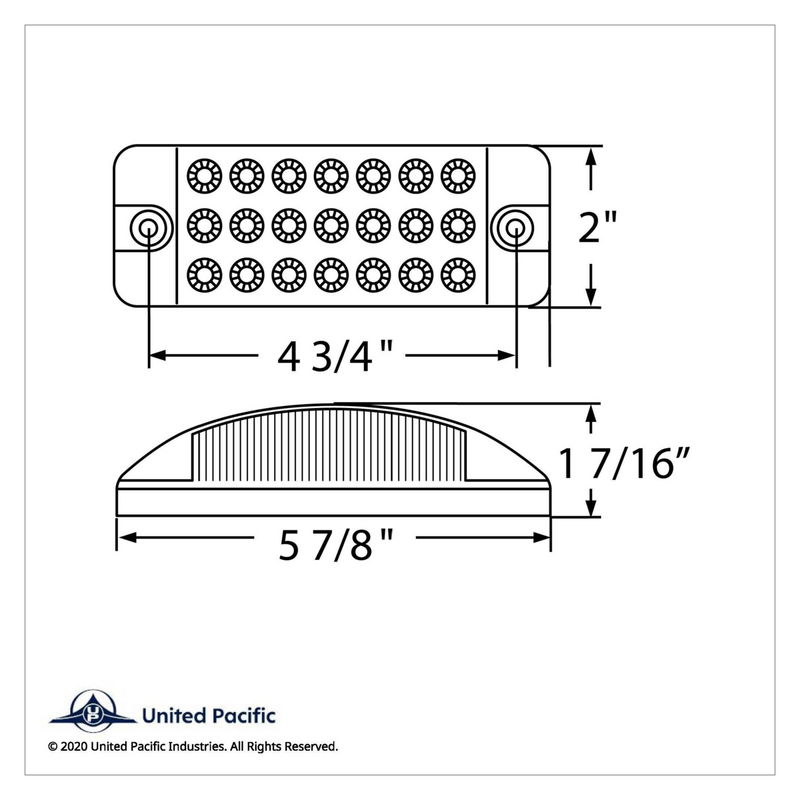 Luz rectangular reflectora de 21 LED (liquidación/marcador) - LED ámbar/lente transparente (a granel)