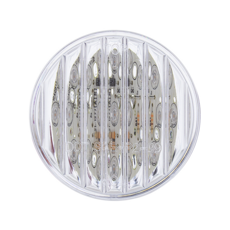 Luz redonda de 9 LED de 2" (liquidación/marcador) - LED rojo/lente transparente (a granel)
