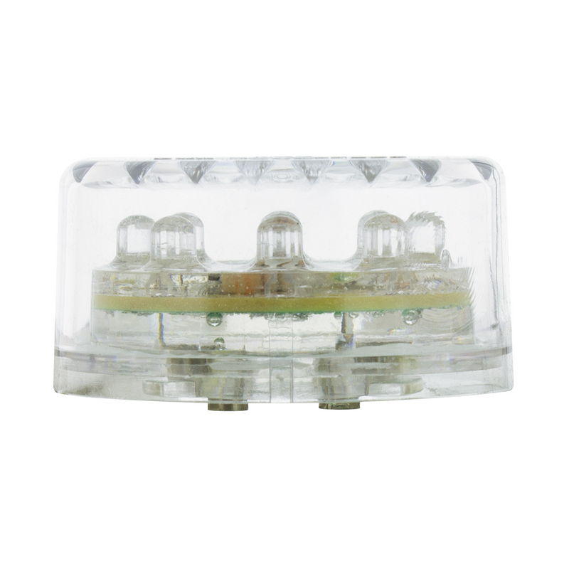 Luz redonda de 9 LED de 2" (liquidación/marcador) - LED rojo/lente transparente (a granel)