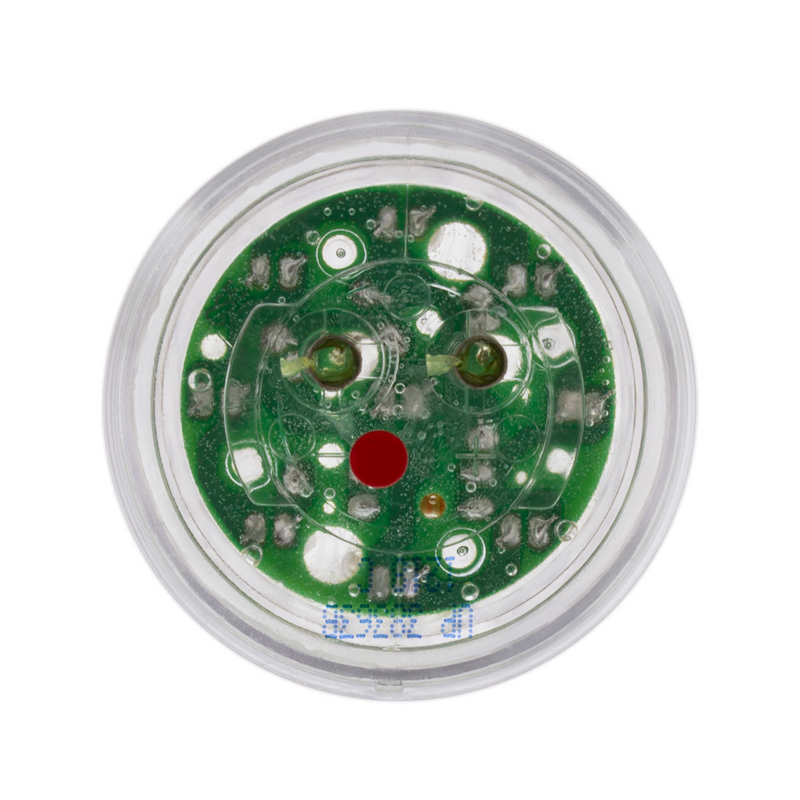 Luz redonda de 9 LED de 2" (liquidación/marcador) - LED rojo/lente transparente (a granel)