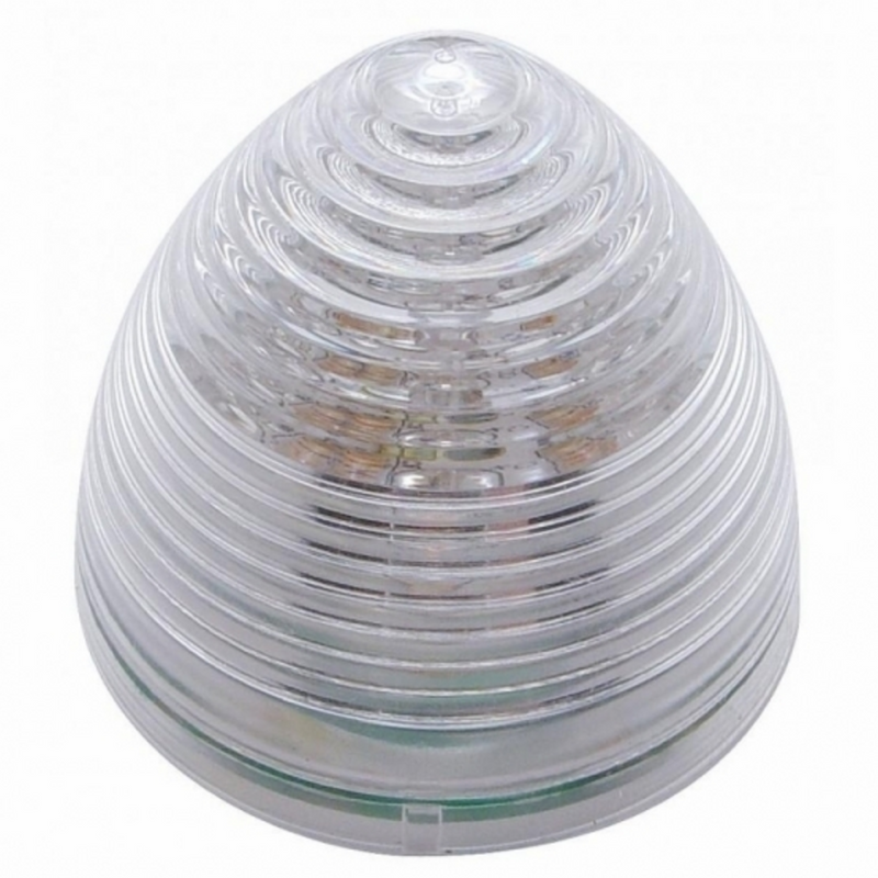 Luz de colmena redonda de 9 LED de 2" (liquidación/marcador) - LED rojo/lente transparente (a granel)