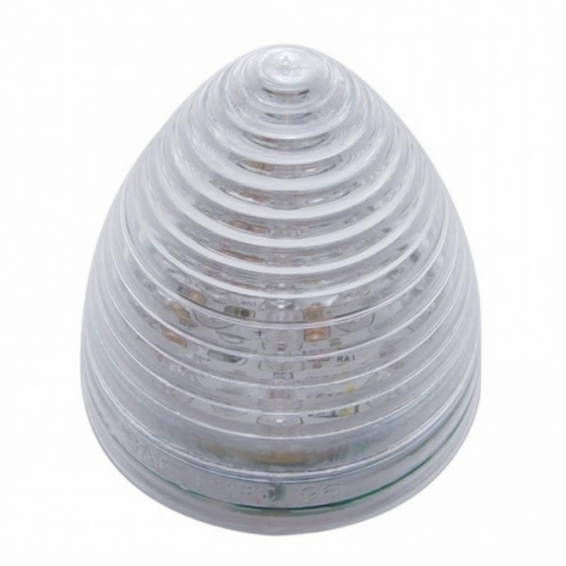 Luz de colmena redonda de 13 LED de 2-1/2" (liquidación/marcador) - LED ámbar/lente transparente