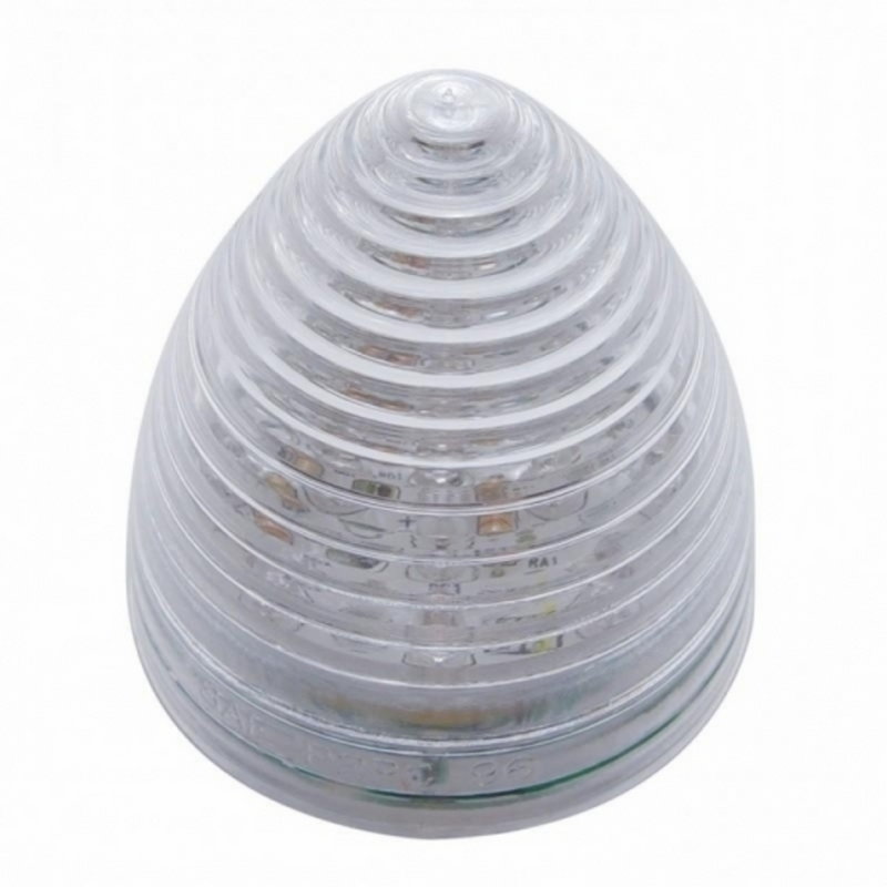 Luz de colmena redonda de 13 LED de 2-1/2" (liquidación/marcador) - LED rojo/lente transparente