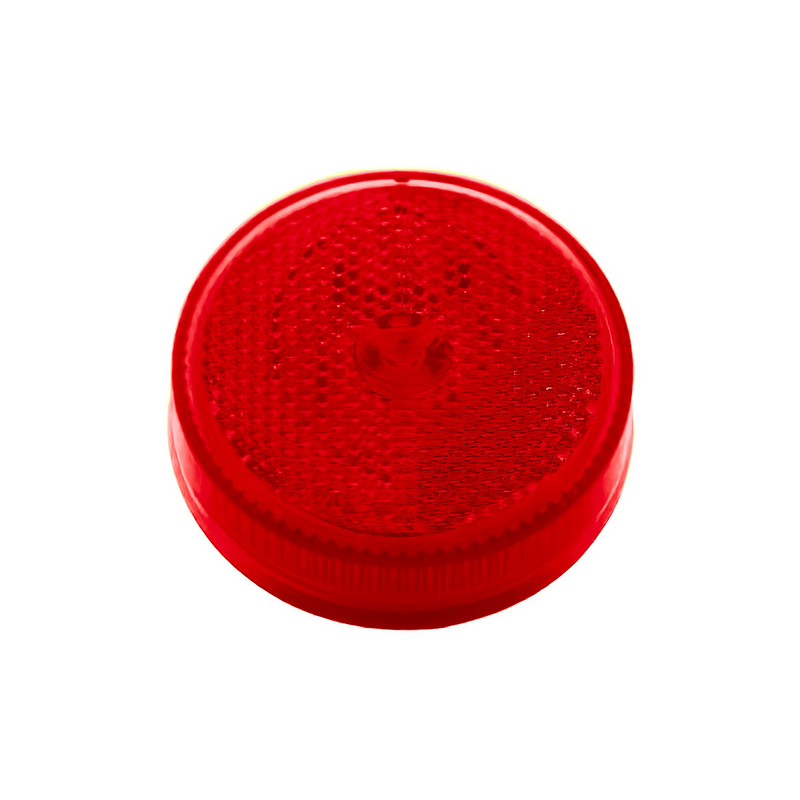 Luz reflectorizada redonda de 8 LED de 2-1/2" (liquidación/marcador) - LED rojo/lente roja (a granel)