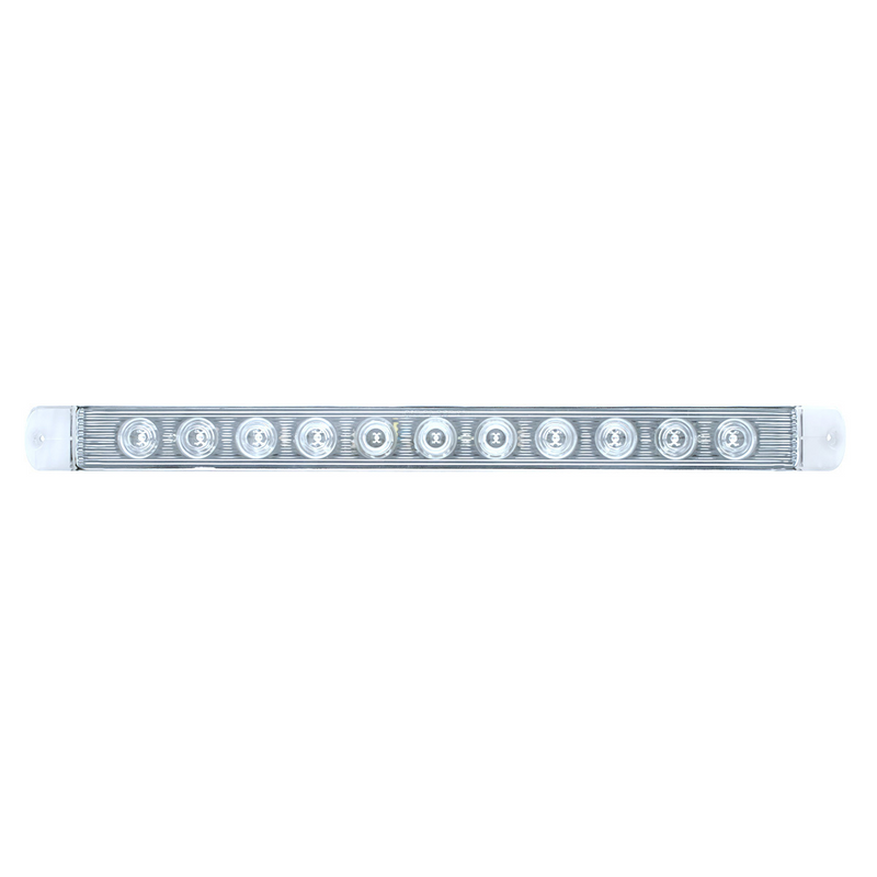 Barra de luces intermitentes de 11 LED de 17" - LED ámbar/lente transparente