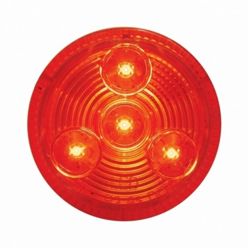 4 LED 2-1/2" Round Low Profile Light (Clearance/Marker) - Red LED/Red Lens (Bulk)