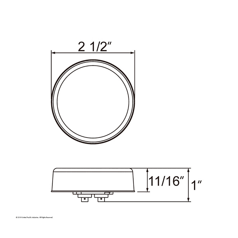 4 LED 2-1/2" Round Low Profile Light (Clearance/Marker) - Red LED/Red Lens (Bulk)