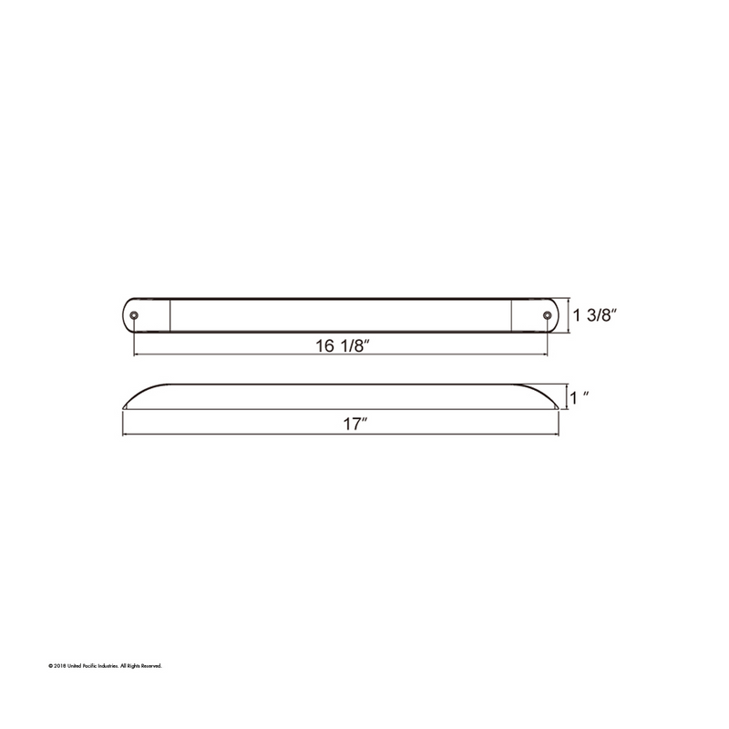 UP-38470 11 LED 17" Light Bar Only (Stop, Turn & Tail) - Red LED/Clear Lens