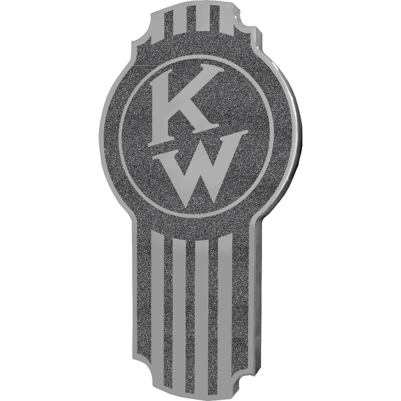 KENWORTH EMBLEM OLD STYLE BLACK METALLIC/CHROME (195) EMBLEM Slate Gray
