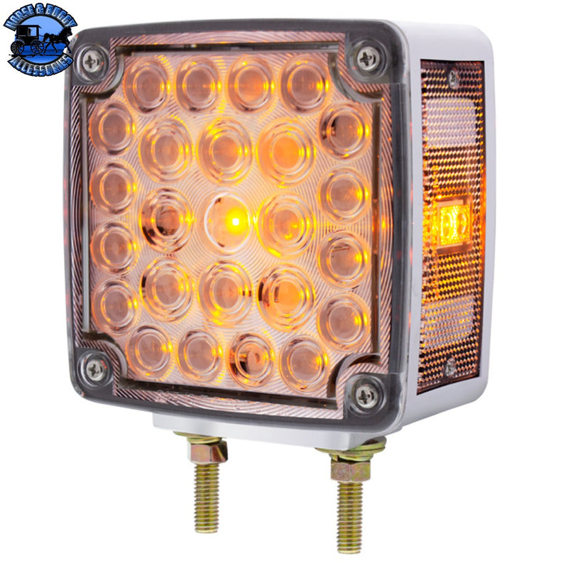 UP-38758 52 LED Double Stud Double Face Turn Signal Light (Driver) - Amber & Red LED/Clear Lens