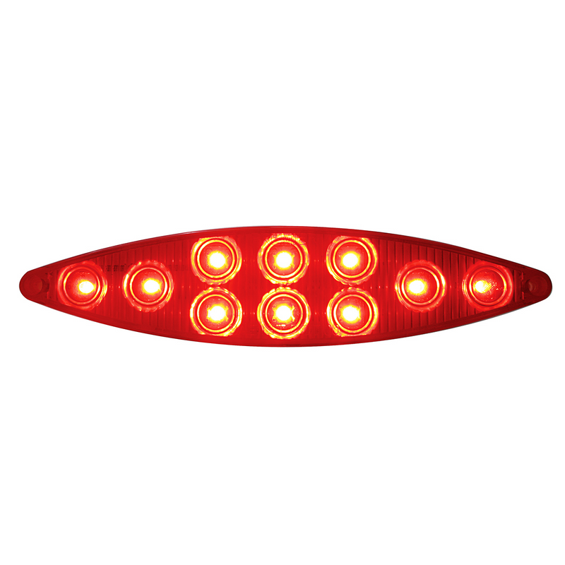 Luz "ojo de gato" de 10 LED (freno, giro y cola) - LED rojo/lente roja