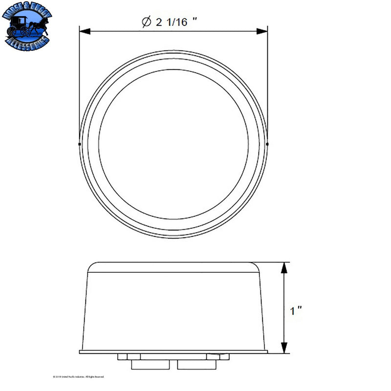 UP-38851B 9 LED 2" Round Reflector Light (Clearance/Marker) - Amber LED/Clear Lens (Bulk)
