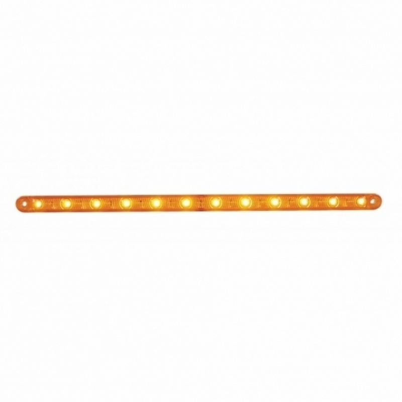 Barra de luces intermitentes ultradelgadas de 12 LED de 12" solamente - LED ámbar/lente ámbar (a granel)