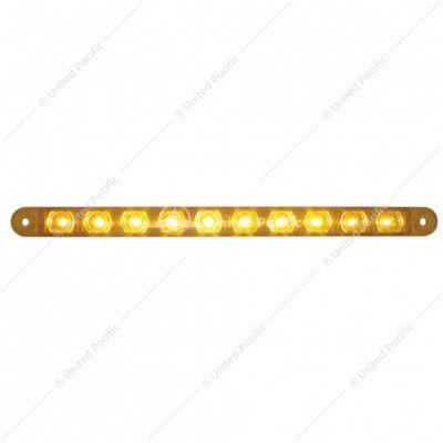 UP-38942 10 LED 9" Turn Signal Light Bar - Amber LED/Amber Lens White Smoke
