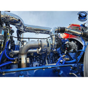 AIK-389g-C15 Peterbilt 389 glider c15 cat chrome Air Intake Kit PETERBILT Light Steel Blue