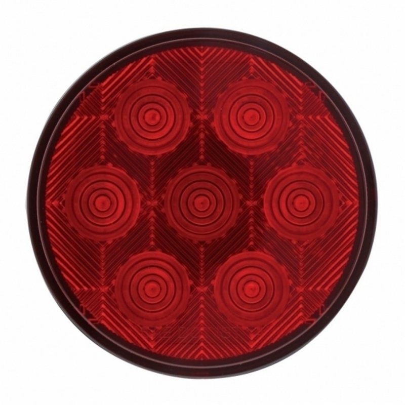 Luz de competición redonda de 7 LED de 4" (freno, giro y cola) - LED rojo/lente roja (a granel)