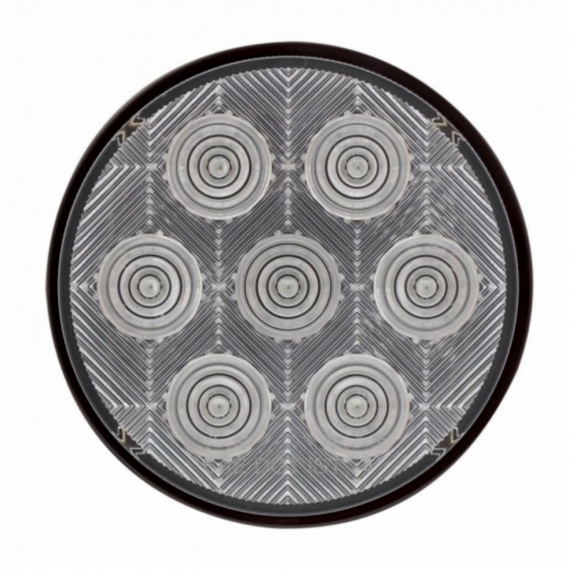 Luz de competición redonda de 7 LED de 4" (freno, giro y cola) - LED rojo/lente transparente (a granel)
