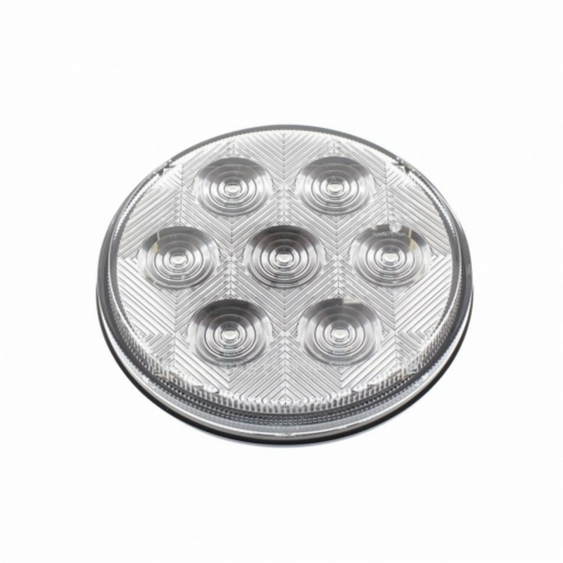 Luz de competición redonda de 7 LED de 4" (freno, giro y cola) - LED rojo/lente transparente (a granel)
