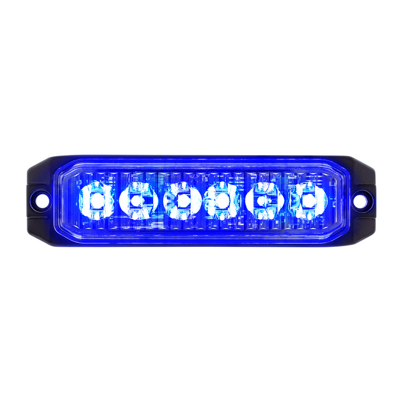 Luz de advertencia delgada de 6 LED de alta potencia "Competition Series" - Azul