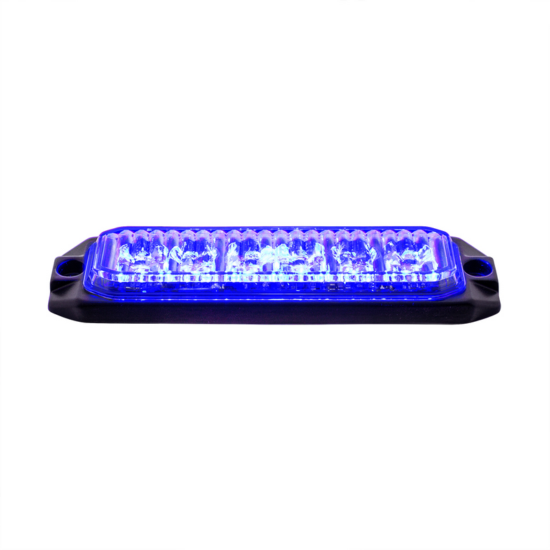 Luz de advertencia delgada de 6 LED de alta potencia "Competition Series" - Azul