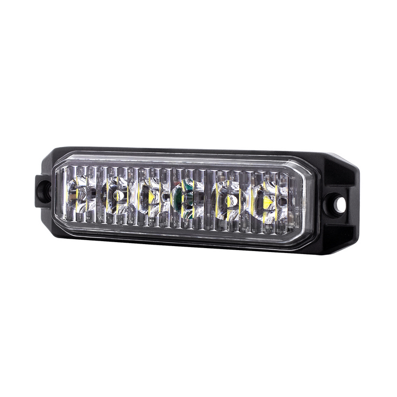 Luz de advertencia delgada de 6 LED de alta potencia "Competition Series" - Blanca