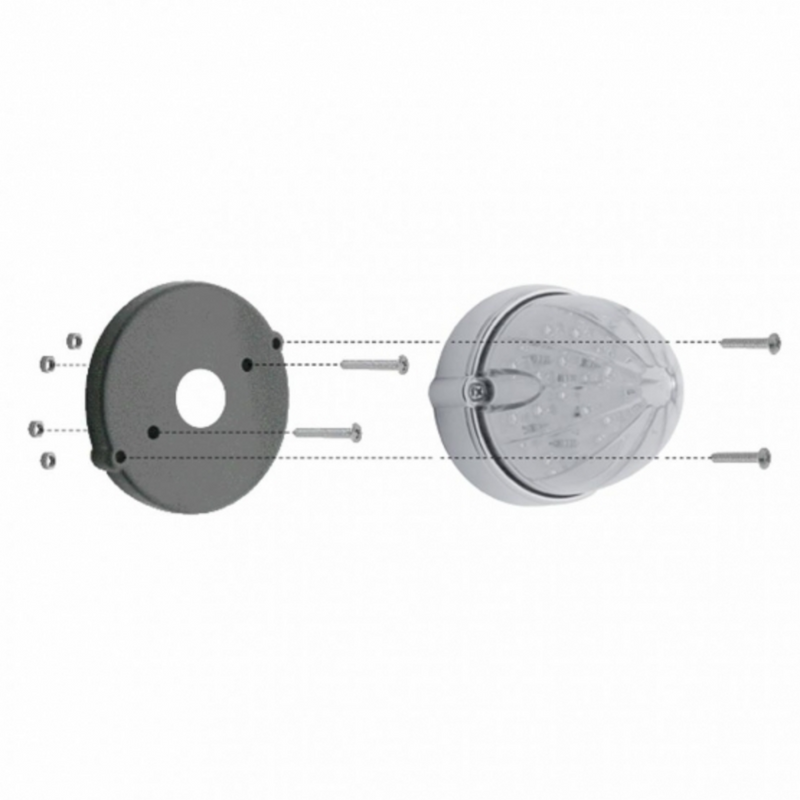 UP-39209B Chrome LED Light Flush Mount Base For Grakon 1000 Style Lights (Bulk)