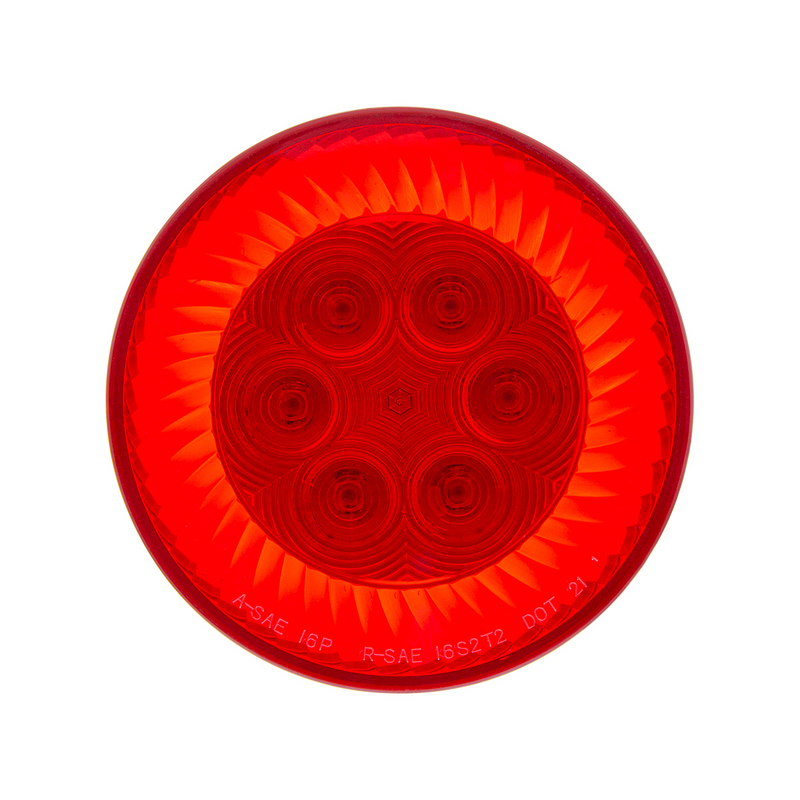 UP-39214 16 LED 4" Round Turbine Light (Stop, Turn & Tail) - Red LED/Red Lens
