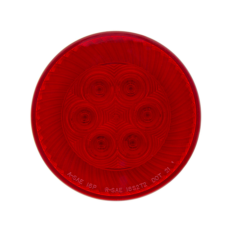 UP-39214 16 LED 4" Round Turbine Light (Stop, Turn & Tail) - Red LED/Red Lens