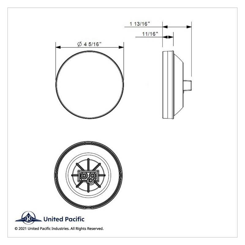 UP-39214 16 LED 4" Round Turbine Light (Stop, Turn & Tail) - Red LED/Red Lens