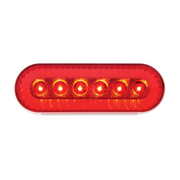20 LED 6" Oval Turbine Light (Stop, Turn & Tail) - Red LED/Red Lens
