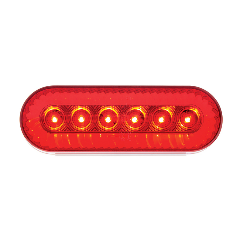 20 LED 6" Oval Turbine Light (Stop, Turn & Tail) - Red LED/Red Lens