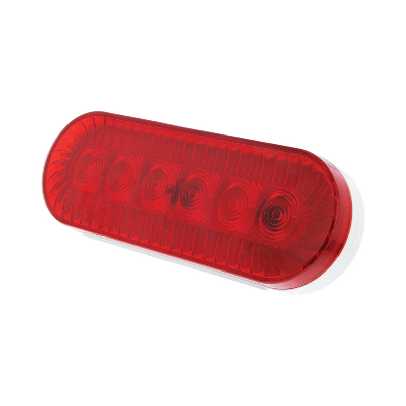 20 LED 6" Oval Turbine Light (Stop, Turn & Tail) - Red LED/Red Lens