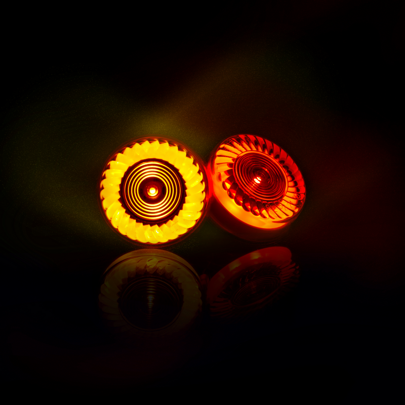 7 LED 2" Round Turbine Light (Clearance/Marker) - Red LED/Red Lens