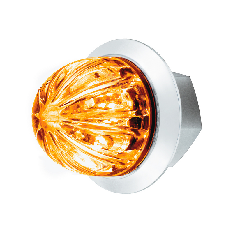 2 LED Dual Function 1-1/8" Watermelon Light (Clearance/Marker) - Amber LED/Clear Lens