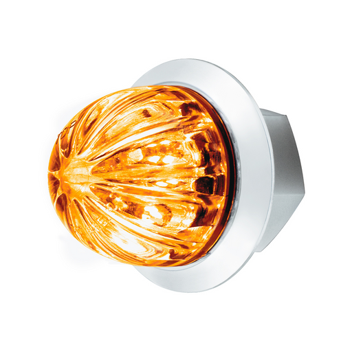 2 LED Dual Function 1-1/8" Watermelon Light (Clearance/Marker) - Amber LED/Clear Lens