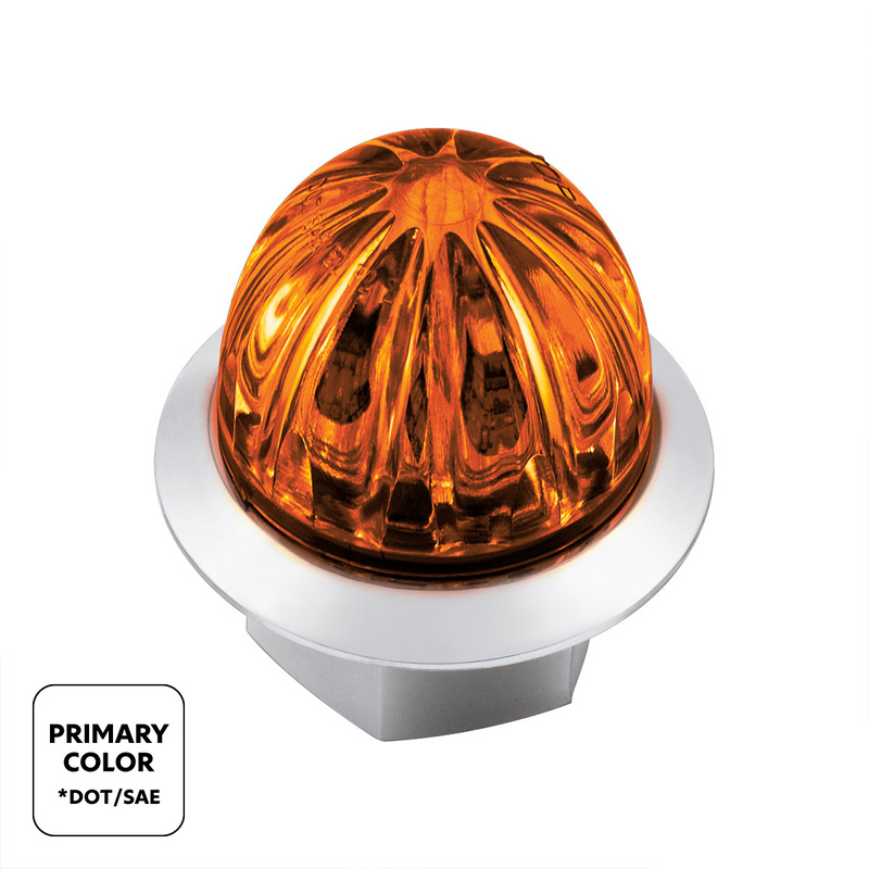Double Fury 4 LED 1-1/8" Watermelon Clearance/Marker Light- Amber & Blue LED/ Clear Lens