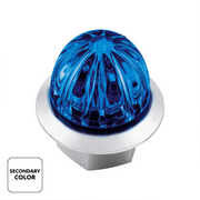 Double Fury 4 LED 1-1/8" Watermelon Clearance/Marker Light- Amber & Blue LED/ Clear Lens