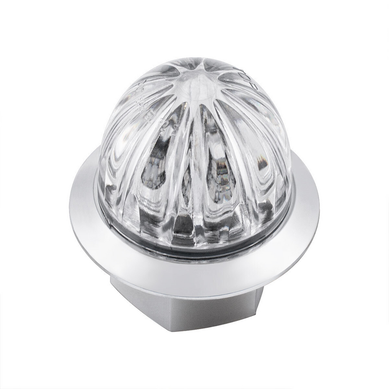 Double Fury 4 LED 1-1/8" Watermelon Clearance/Marker Light- Amber & Blue LED/ Clear Lens