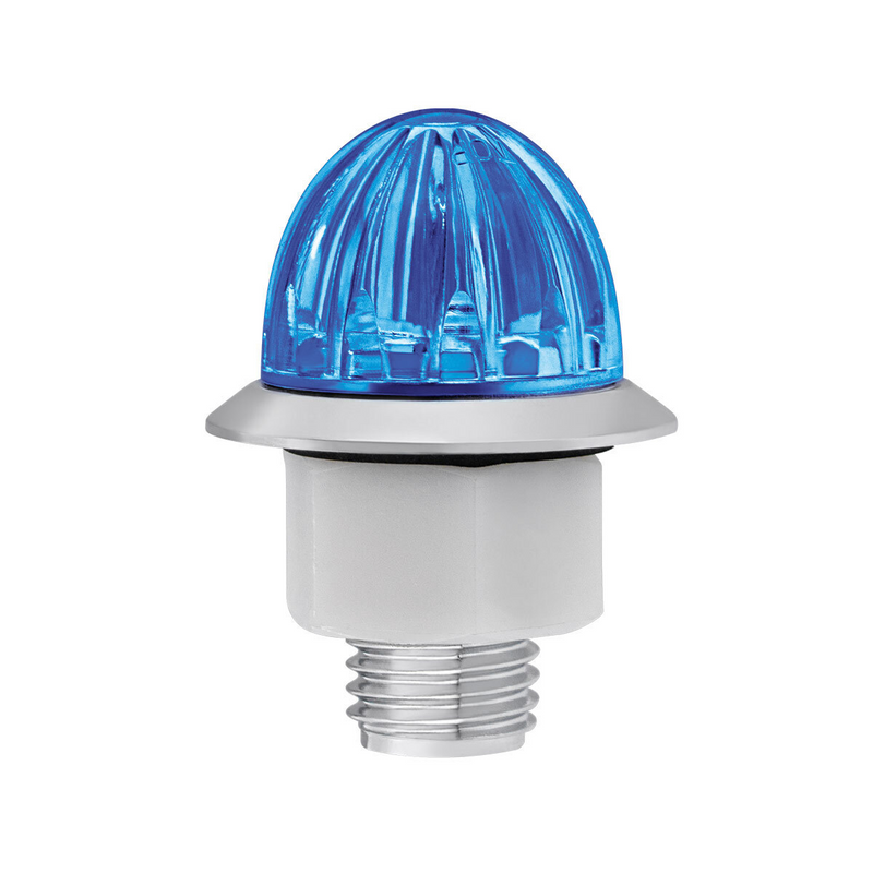 Double Fury 4 LED 1-1/8" Watermelon Clearance/Marker Light- Amber & Blue LED/ Clear Lens