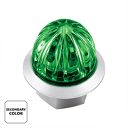 Double Fury 4 LED 1-1/8" Watermelon Clearance/Marker Light- Amber & Green LED/ Clear Lens