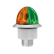 Double Fury 4 LED 1-1/8" Watermelon Clearance/Marker Light- Amber & Green LED/ Clear Lens